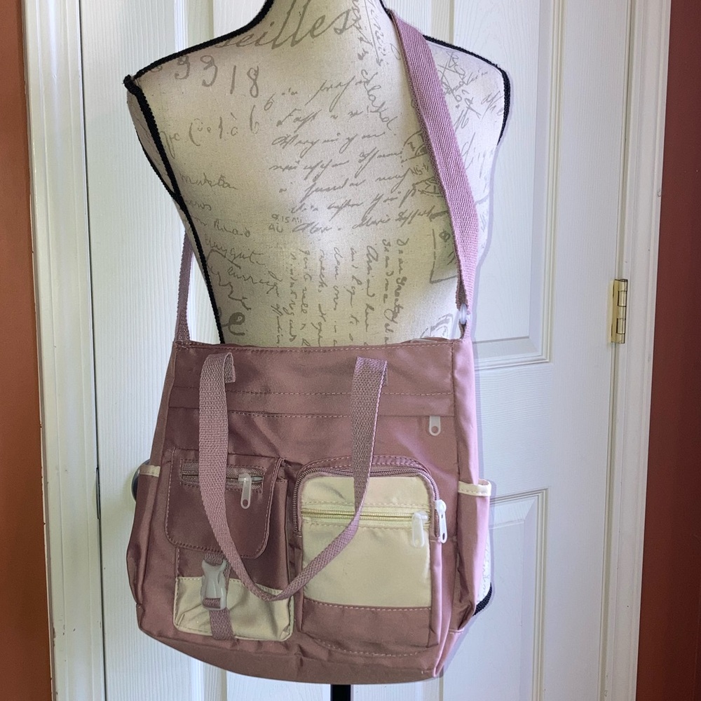 Light Lilac Cloth Messenger Bag Carryall Purse